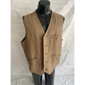 The Territory Ahead 100% Silk Brown Classic Lined Vest Men’s X-Large Academia